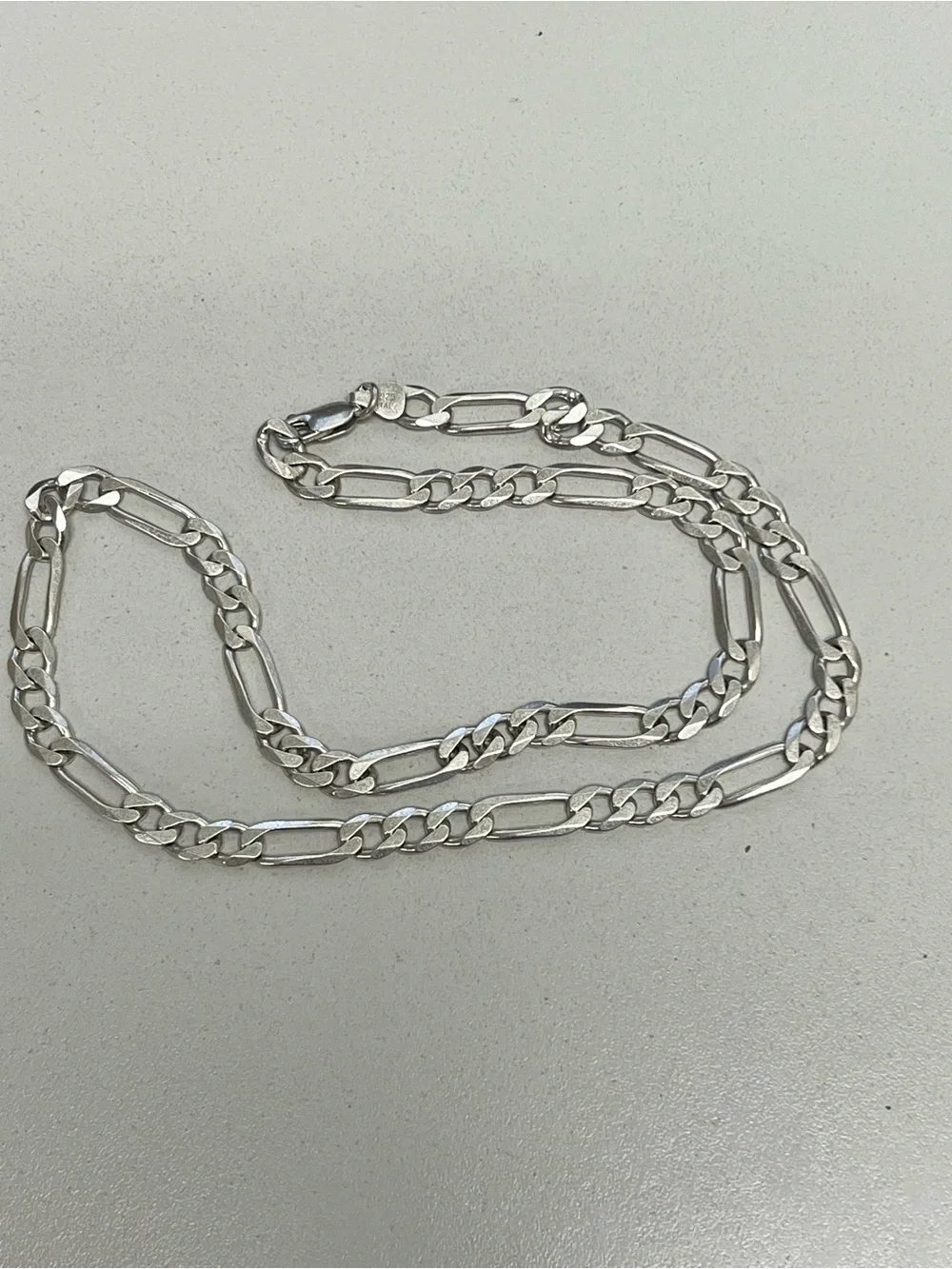 Sterling Silver Figaro Link Chain Necklace - Sterling Silver 925